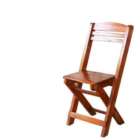 Classic wooden chair with clipping path,  vintage chair isolated on white background.の写真素材