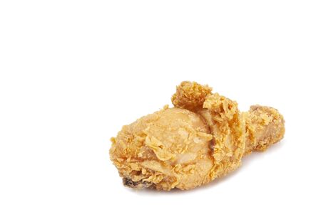 Fresh fired chicken on white background, crispy fired chicken isolated.の写真素材