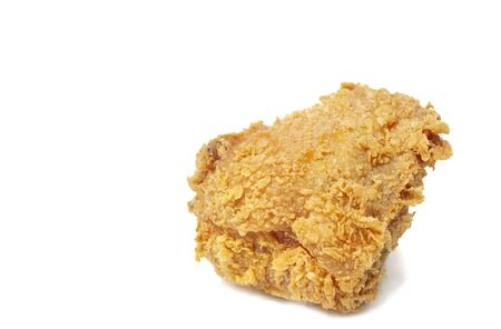 Fresh fired chicken on white background, crispy fired chicken isolated.の写真素材