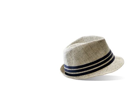 Straw hat isolated on white background, summer hat vintage fashion.の写真素材