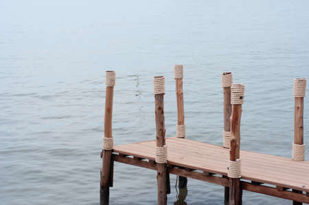 Local wooden pier into the ocean,の写真素材