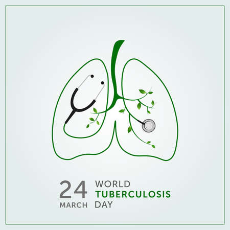 World Tuberculosis Day design. Green lung, vector illustration.のイラスト素材