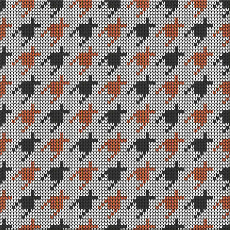 Knitted seamless goose foot pattern. Modern fabric design. vector illustration.