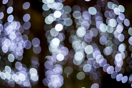 Out focus and blur of light under the tree at night timeの写真素材