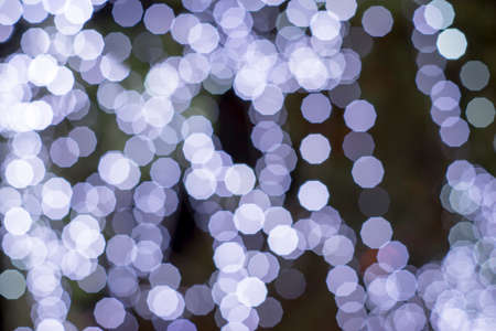 Out focus and blur of light under the tree at night timeの写真素材