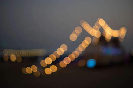 Beautiful bokeh of light ball on twilight.の写真素材