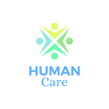 Human logo template for your need about social care, human care etcのイラスト素材