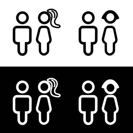 Man and Woman icon flat vector stock illustration isolated sign WCのイラスト素材