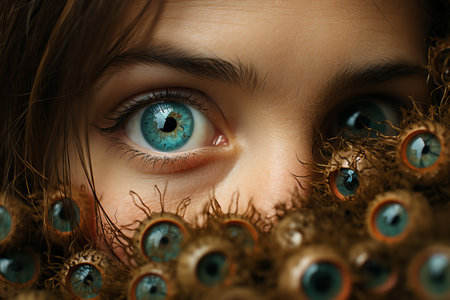 girl with big eyes in fairy-tale style ai generativeの素材