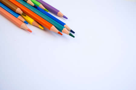 colored pencils isolated on white