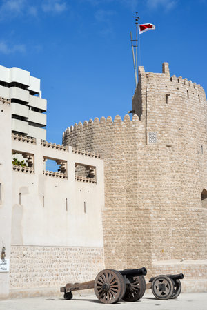 Sharjah, UAE - Feb 14, 2023: Traditional buildings of Sharjah heritage areaのeditorial素材