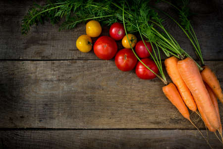 Farmer's natural vegetables from beds and greenhousesの写真素材