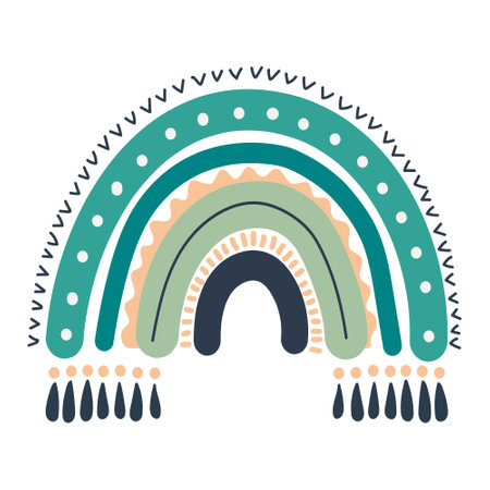 A Boho rainbow of pastel colorsのイラスト素材