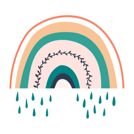 A Boho rainbow of pastel colorsのイラスト素材