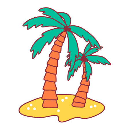 Palm tree icon. Flat illustration of palm tree vector icon isolated on white backgroundのイラスト素材