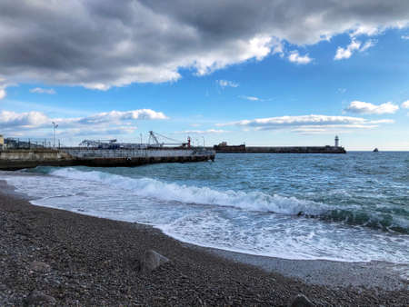 Beautiful view of the sea and wavesの写真素材