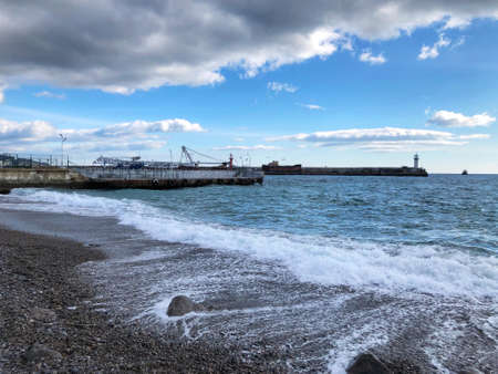Beautiful view of the sea and wavesの写真素材