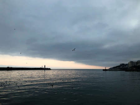 Beautiful view of the sea and wavesの写真素材