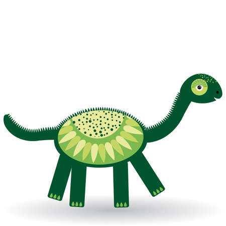 Funny dinosaur on white background. vector illustrationのイラスト素材