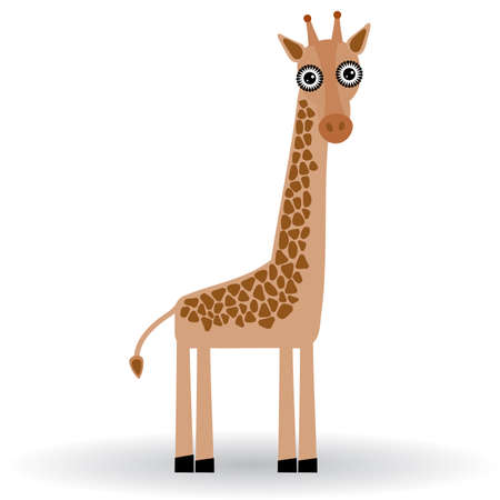 Funny Giraffe on white backgroundのイラスト素材