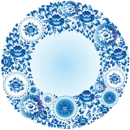 Round floral frame for your design vintage weddingのイラスト素材