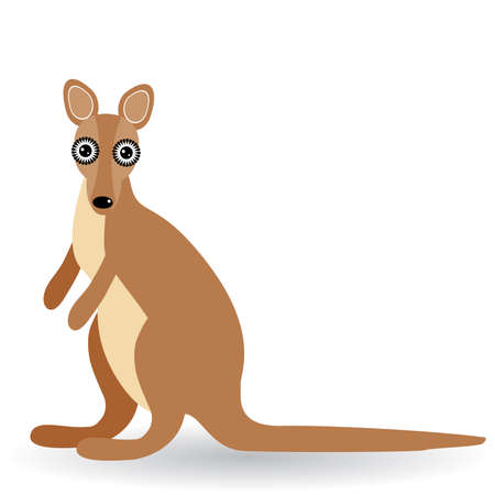 Funny kangaroo on a white backgroundのイラスト素材