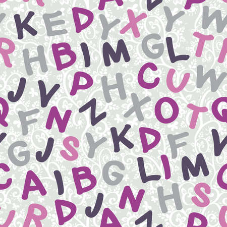 Seamless pattern with hand drawn lettersのイラスト素材