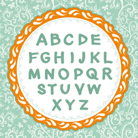 English alphabet. Letter on the floral background. Vector. illustrationのイラスト素材