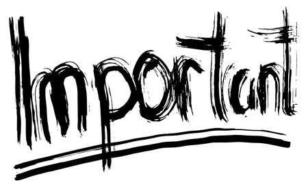 Important hand lettering. Handmade calligraphy. Vector grungeのイラスト素材
