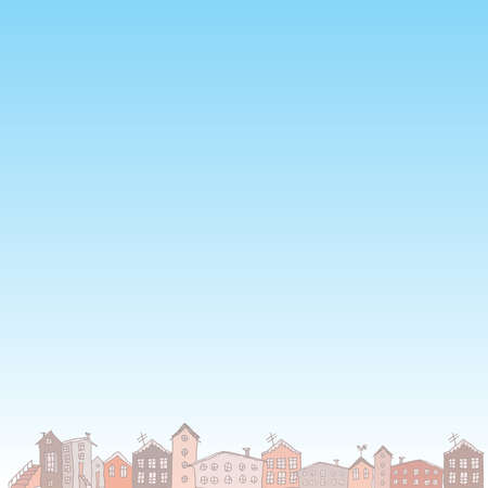 nature blue background with City. Vector illustrationのイラスト素材