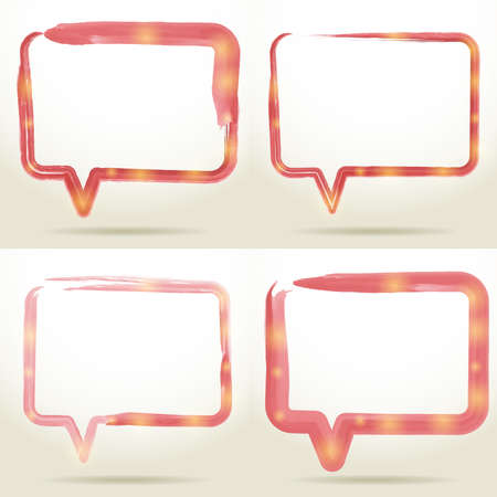 Set Blank empty white speech bubbles watercolor on white background. vector backgroundのイラスト素材