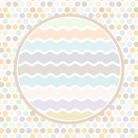 Design cards circle for your text Polkadot background, pattern. Pastel color dot on white background. Vectorのイラスト素材