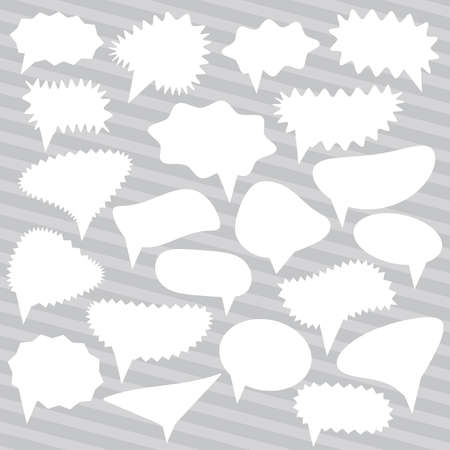 Blank Empty White Speech bubbles set on gray background for your design. Vector illustrationのイラスト素材