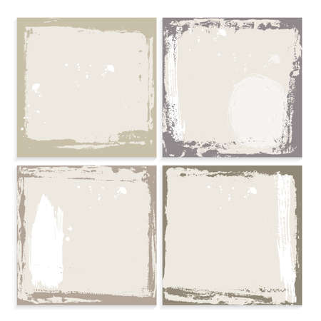 Abstract grunge frame set. brown beige and white Background template. Vector illustrationのイラスト素材