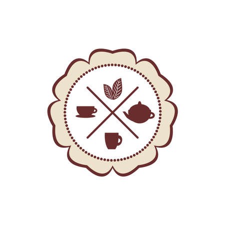 tea icons set on white background. Vector illustrationのイラスト素材