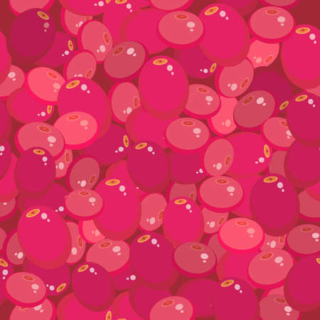 cranberries seamless pattern pink red Fresh juicy berries. Vector illustrationのイラスト素材