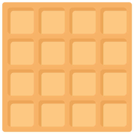 Belgium square waffles, pastel colors on white background. Vector illustrationのイラスト素材
