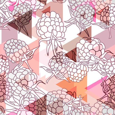 Abstract triangles, raspberry seamless pettern decorative geometric contemporary print, hipster trendy backdrop. Pink sienna maroon brown isolated on white background for site, blog, fabric. Vector illustrationのイラスト素材