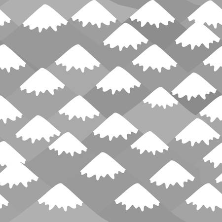 Seamless pattern Mount, Nature background with landscape. Gray mountain with snow-capped peaks. Vector illustrationのイラスト素材