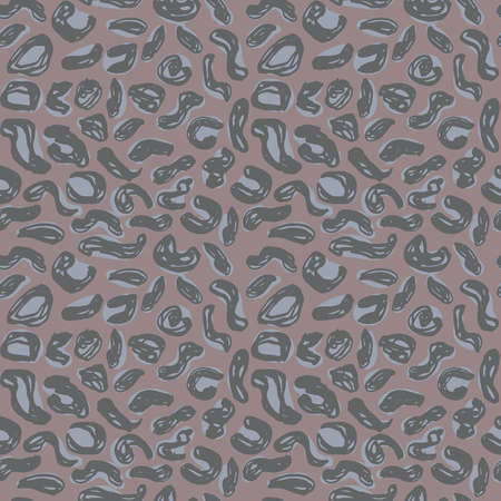 Seamless pattern Gray silver leopard panther fur design, abstract simple lines scandinavian style...