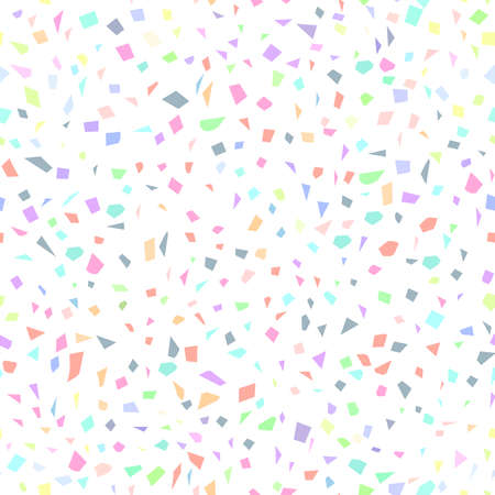 Terrazzo Seamless pattern abstract texture, traditional geometric flooring material, chips of marble granite. pastel colors on white background Can be used for Gift wrap, fabrics, wallpapers. Vector illustrationのイラスト素材