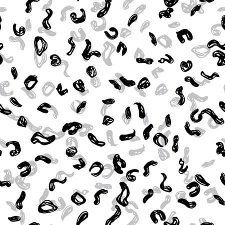 Seamless pattern black white gray leopard panther fur design, abstract simple lines scandinavian...
