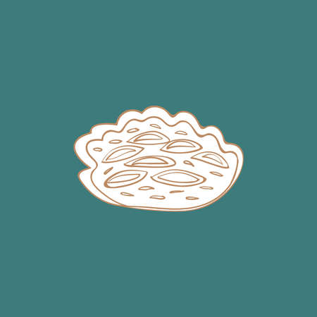 Card banner design lotus water lily, simple lines asian japanese chinese style blue teal white...