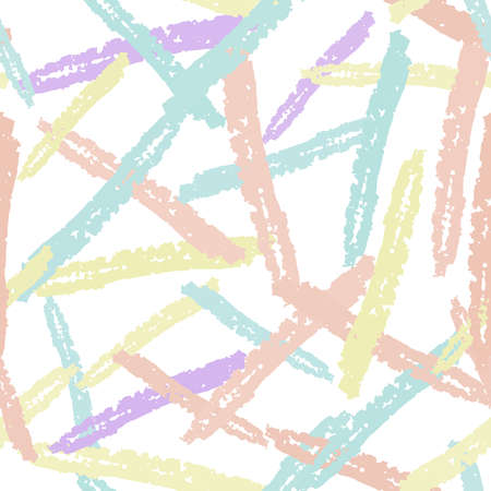 Seamless pattern chaotic light colorful lines chalk grid design abstract simple scandinavian style background grunge texture. trend of the season. Can be used for Gift wrap fabrics, wallpapers. Vector illustrationのイラスト素材