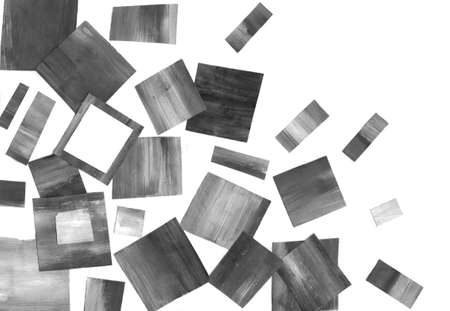 Painting, contemporary Modern Art. gray black and white gradient, gouache acrylic paint in collage...