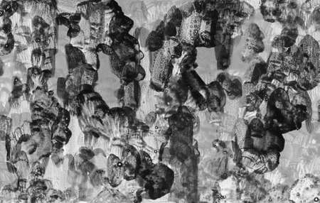Painting, contemporary art. gray black and white gradient, gouache acrylic paint in monotype...