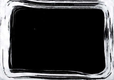 Abstract grunge frame. Black and white Background drops, paint stains, ink template, copy space for your design, card banner template.の写真素材