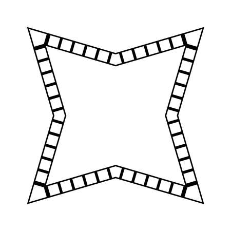Abstract futuristic star maze, pattern template for childrens games, squares template for your design. Black contour isolated on white background. Vectorのイラスト素材