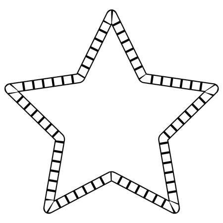 Abstract futuristic star maze, pattern template for childrens games, squares template for your design. Black contour isolated on white background. Vectorのイラスト素材