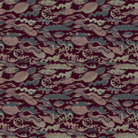 Seamless pattern abstract leaves. nature scandinavian style background. Nursery decor trend of the season brown auburn Umber Henna Burnt Ocher Rust. Can be used for Gift wrap fabric wallpapers. vector illustrationのイラスト素材